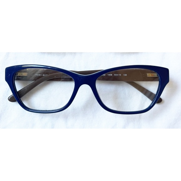 Tory Burch 2084 eyeglasses Navy Blue Brushed Tan Rx - Picture 2 of 2